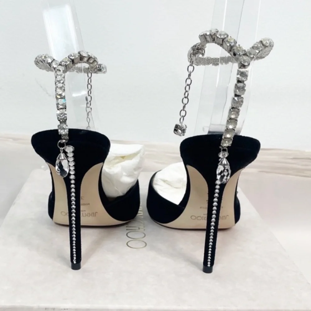 Jimmy Choo Saeda Suede Crystal Pump
